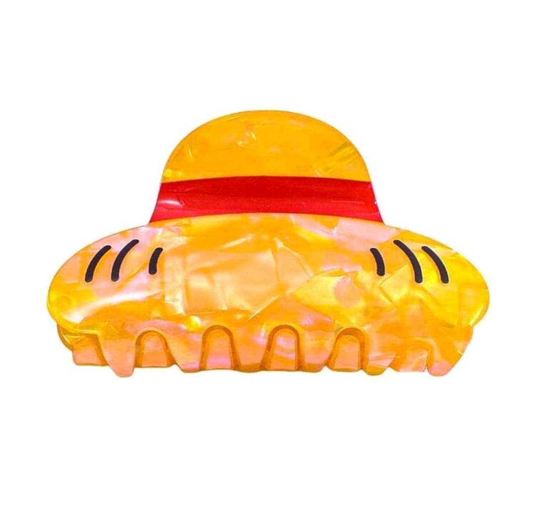 Pince à cheveux Chapeau de Luffy – Accessoire anime inspiré de One Piece