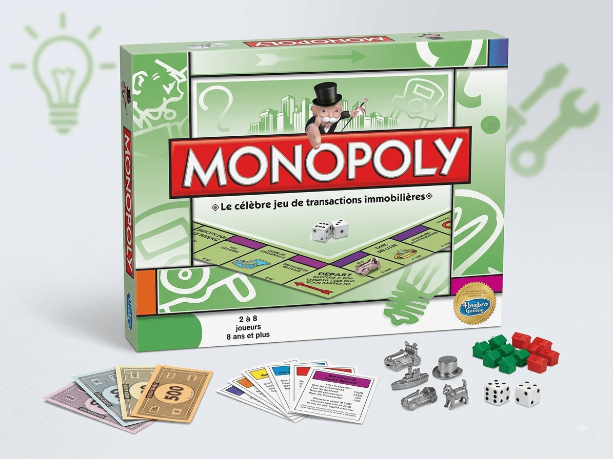 Jeu Monopoly Classique Hasbro - Jeu de Société Immobilier Famille