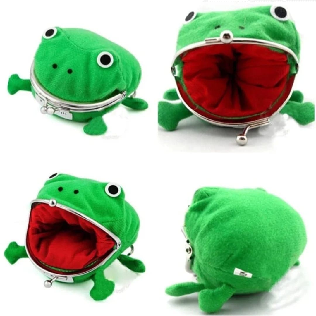 Porte-monnaie Grenouille Kawaii en Peluche | Accessoire Otaku Mignon