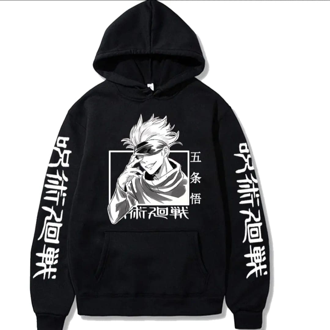 Sweat Noir Gojo – Style Anime inspiré de Satoru Gojo
