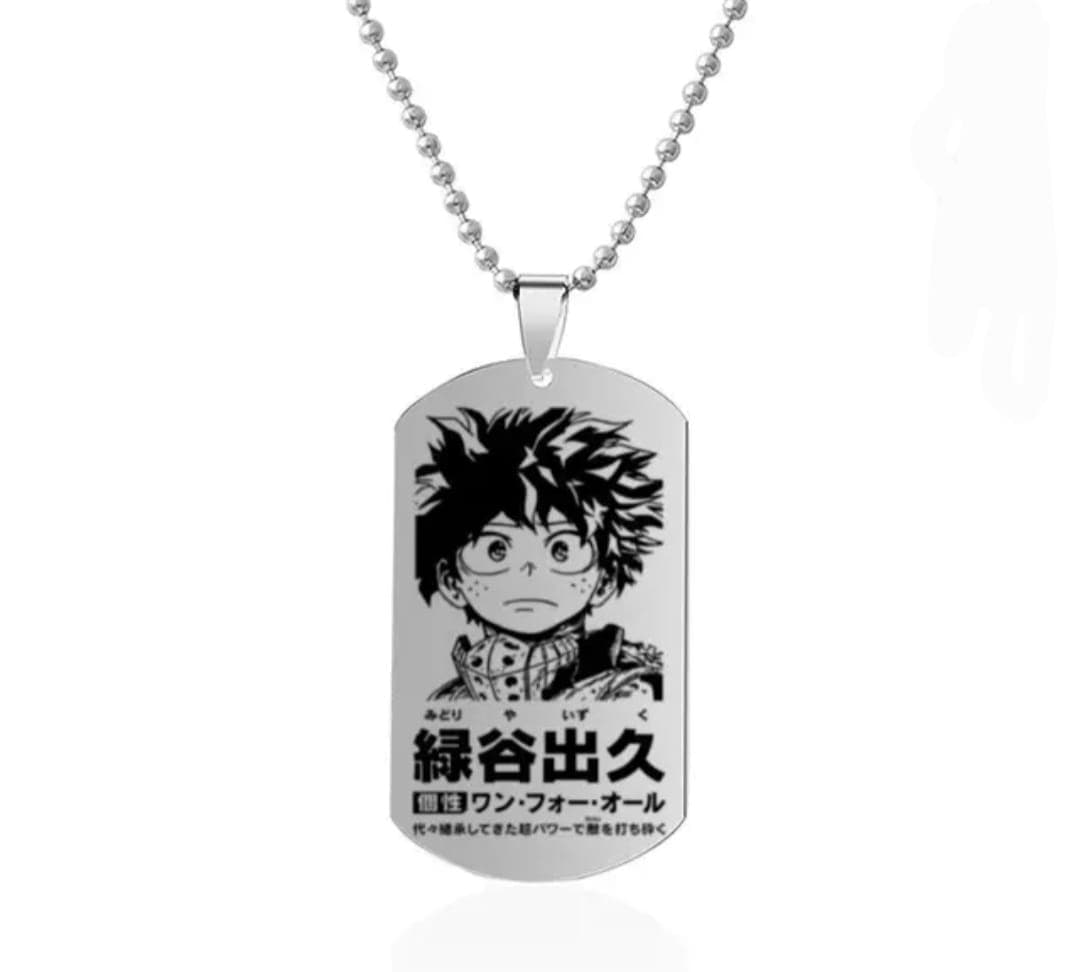 Collier Plaque Izuku Midoriya – Inspiré de l’univers My Hero Academia