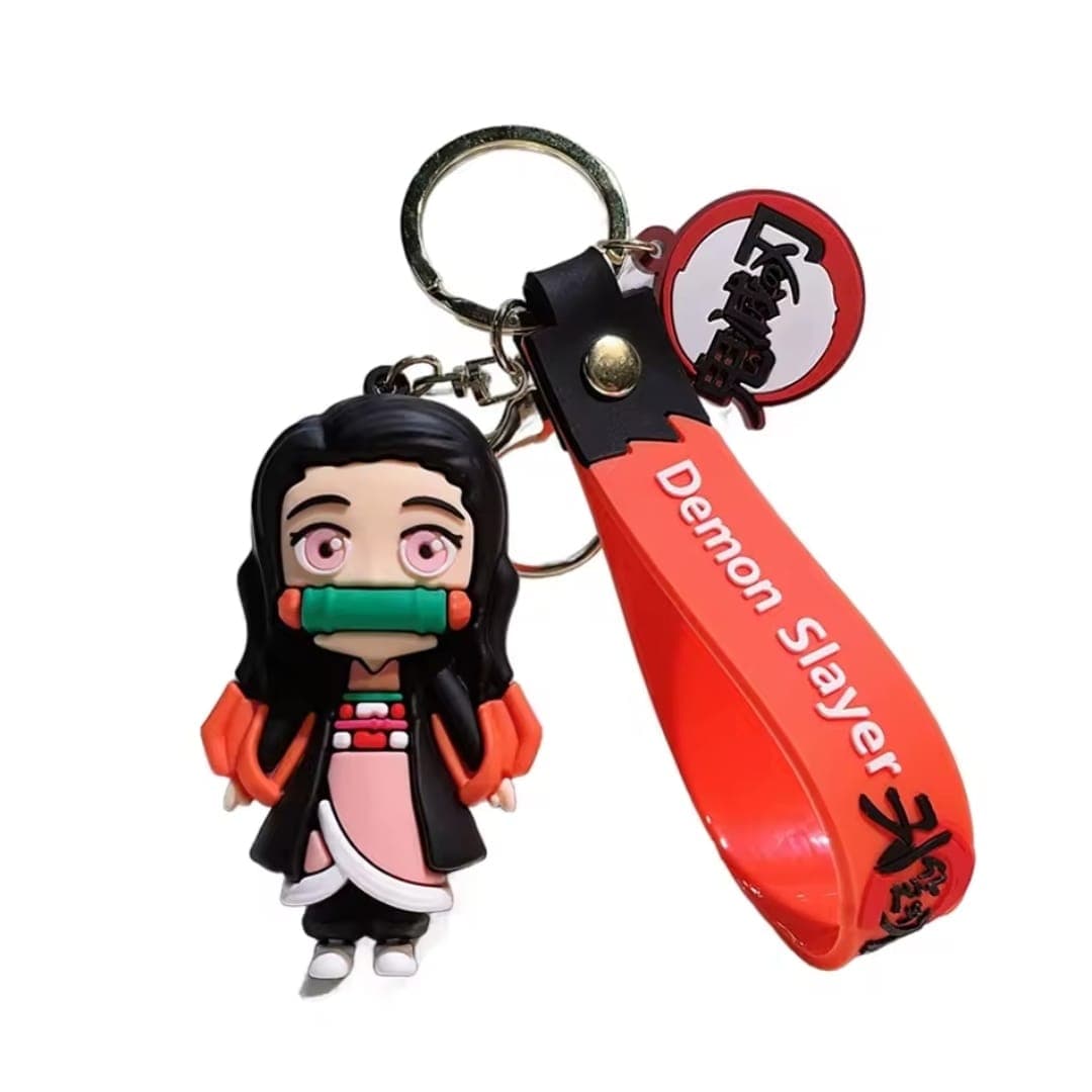 Porte-Clés Nezuko Kamado - Demon Slayer | Figurine Chibi 3D & Dragonne