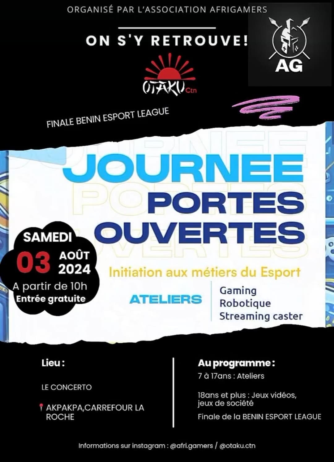 Otakuctn à la Journée Portes Ouvertes AFRIGAMERS : immersion au cœur de l’e-sport et des métiers du gaming au Bénin La culture otaku